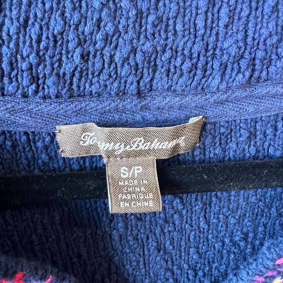 Tommy Bahama Eden Bay Tunic Knit Sweater Womens Sz. Small Navy Beach Embroidered - Picture 4 of 11